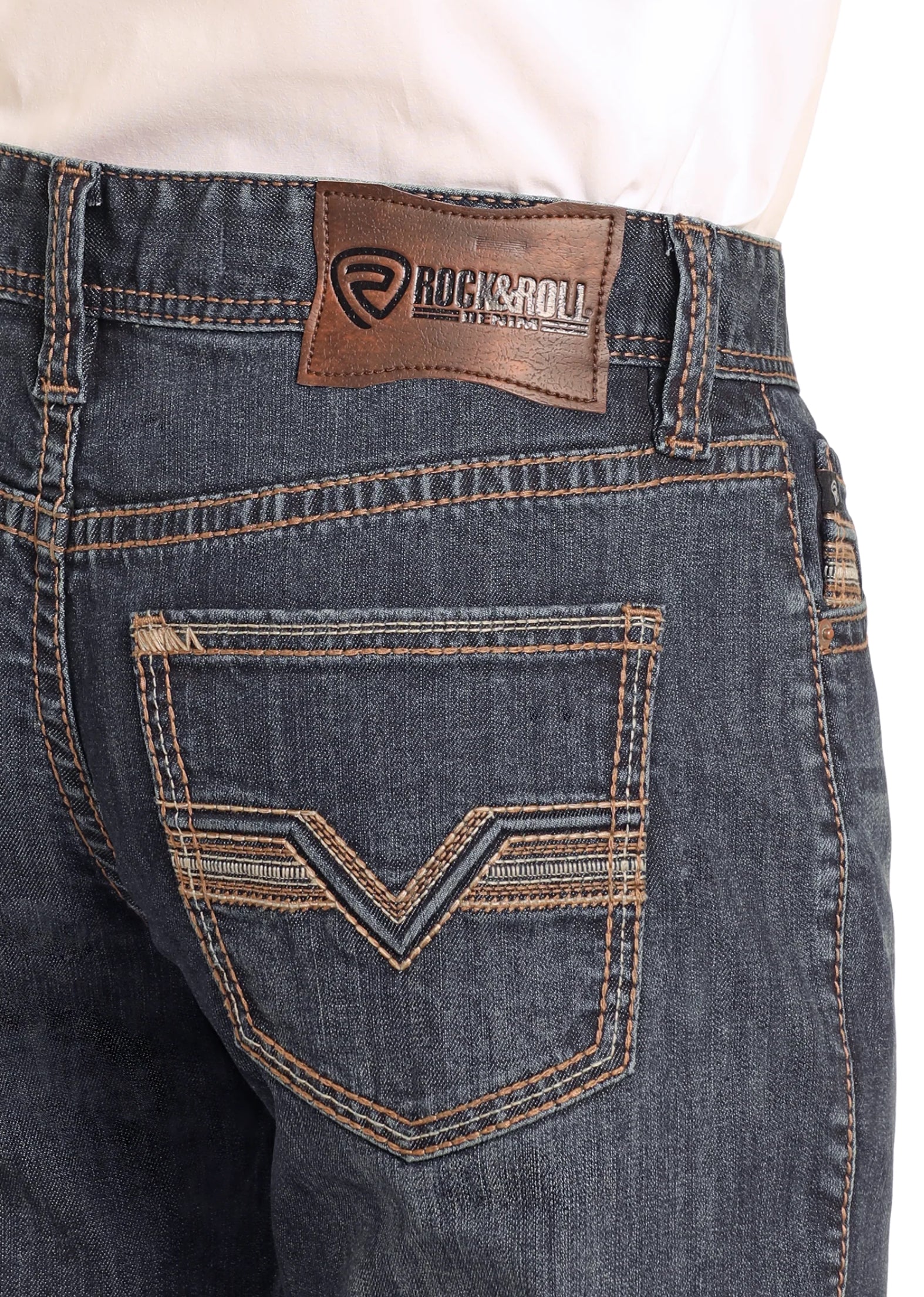 Rock&Roll | Vaqueros rectos de corte relajado con costuras bicolor