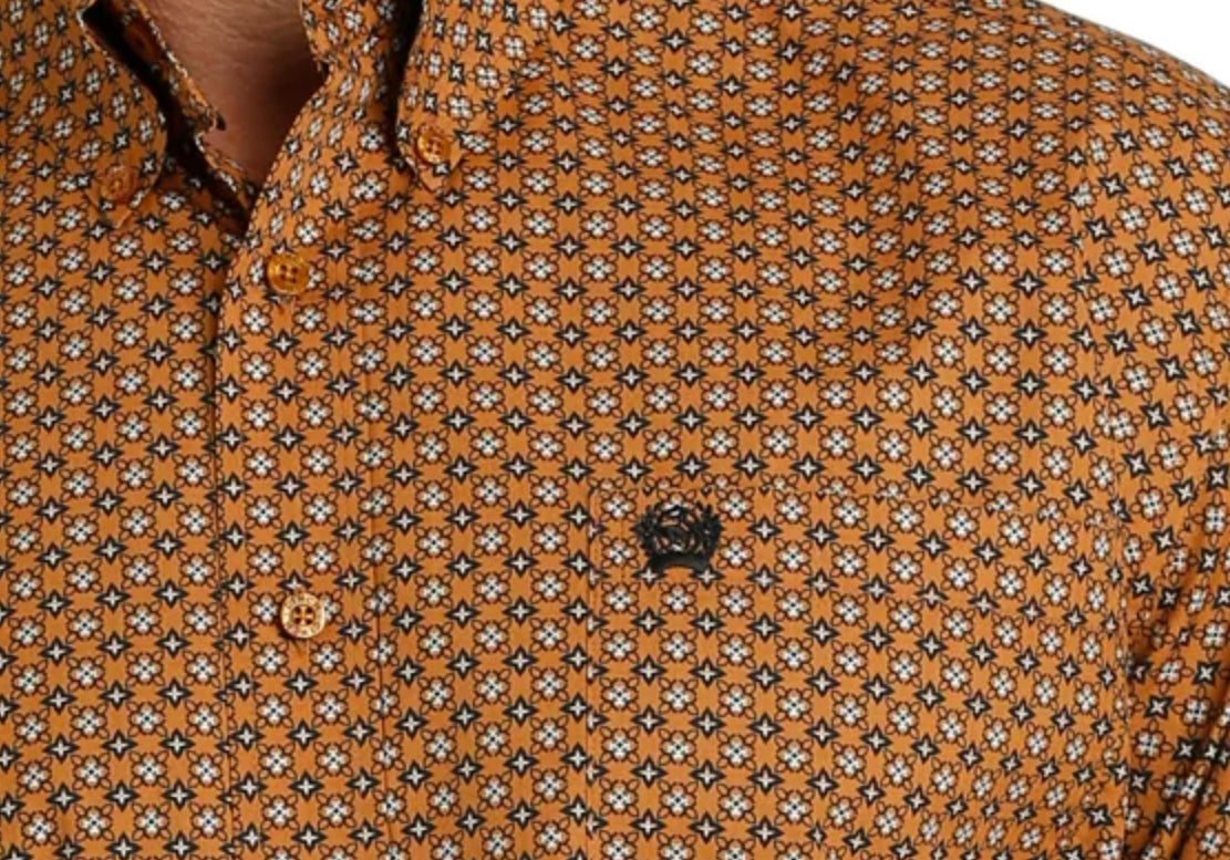 Camisa con botones y estampado geométrico para hombre de Cinch