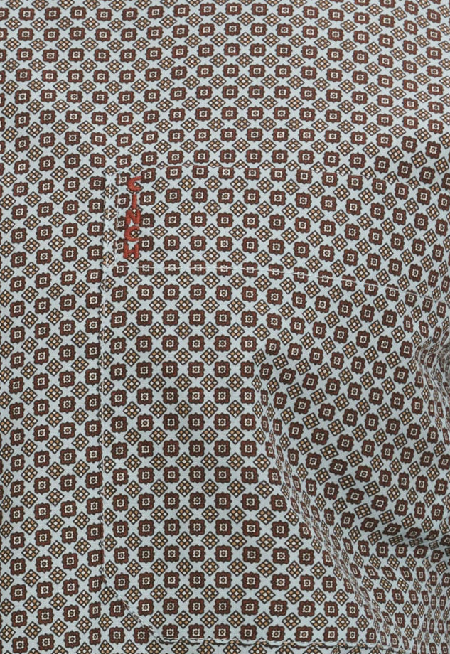 Cinch para hombre con estampado geométrico en azul pálido y óxido