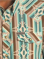 Camisa de manga corta con broches y estampado azteca Panhandle