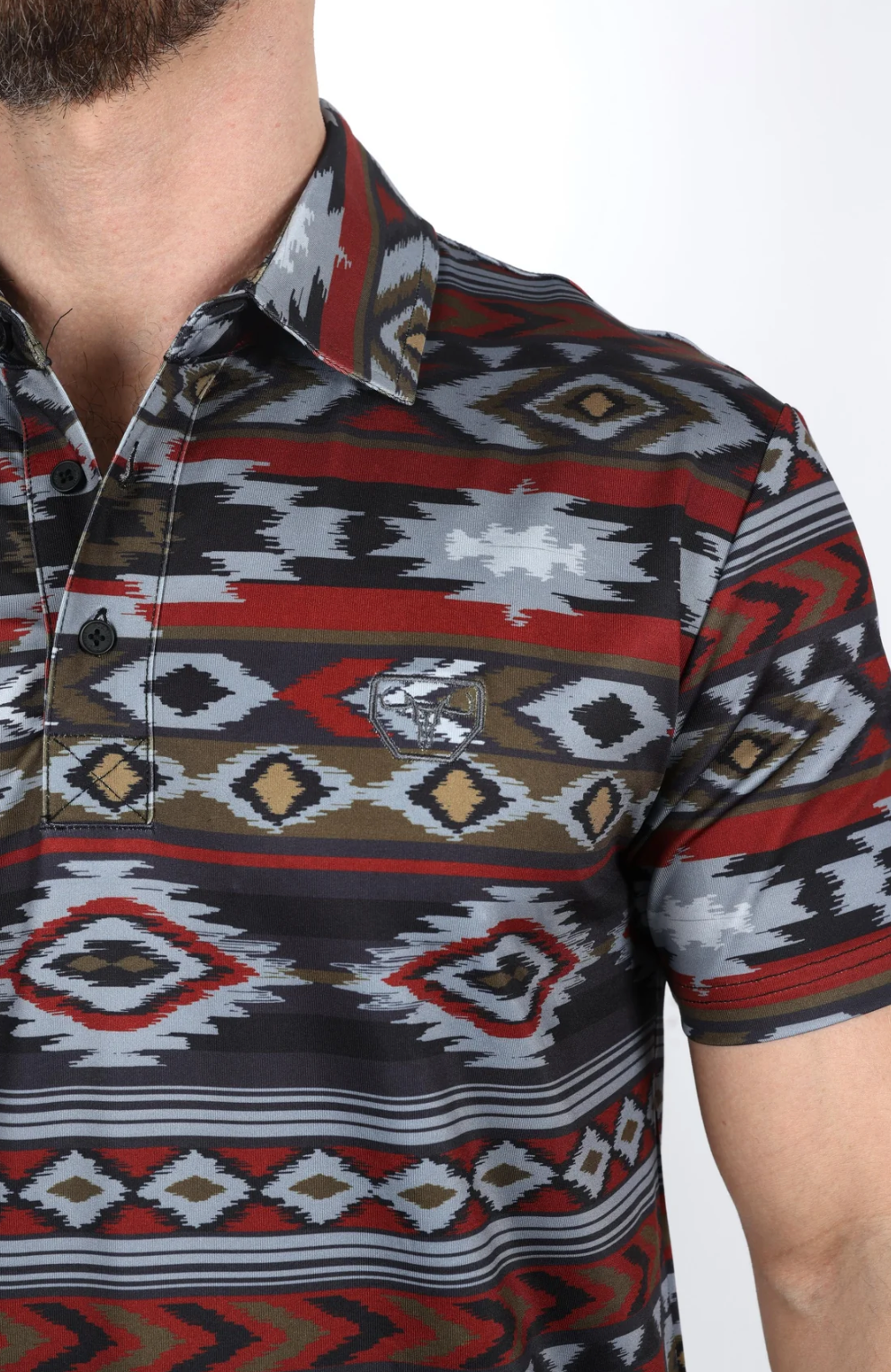 Aztec Print Polo