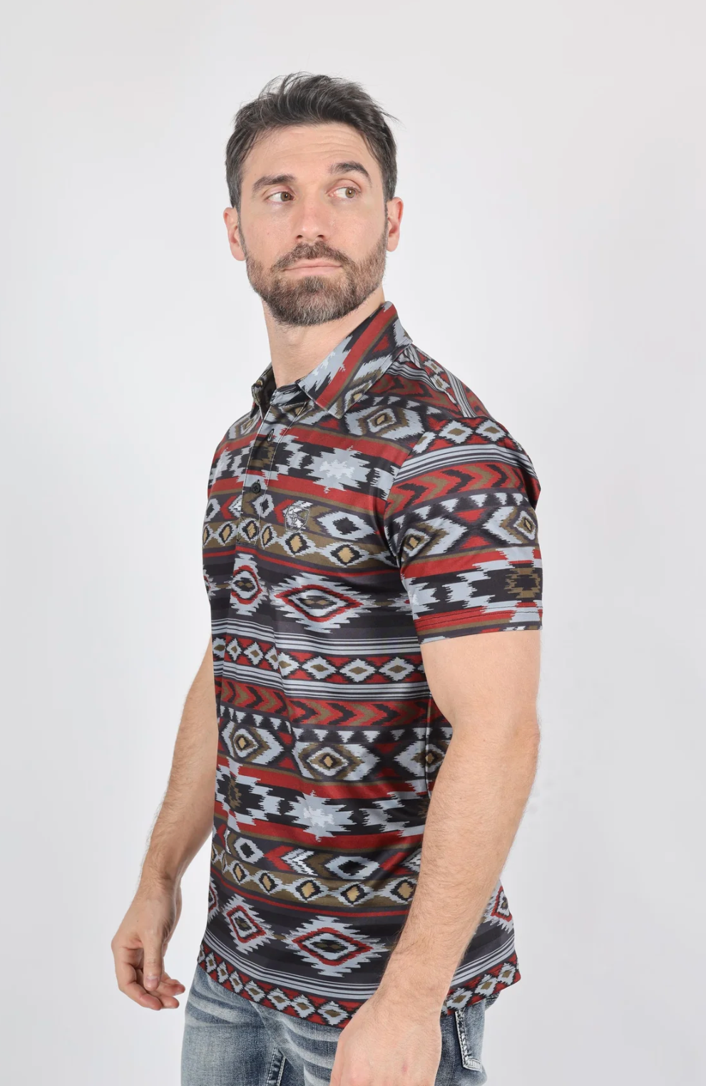 Aztec Print Polo