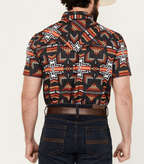 Camisa vaquera Rock &amp; Roll de manga corta con broches estilo suroeste para hombre