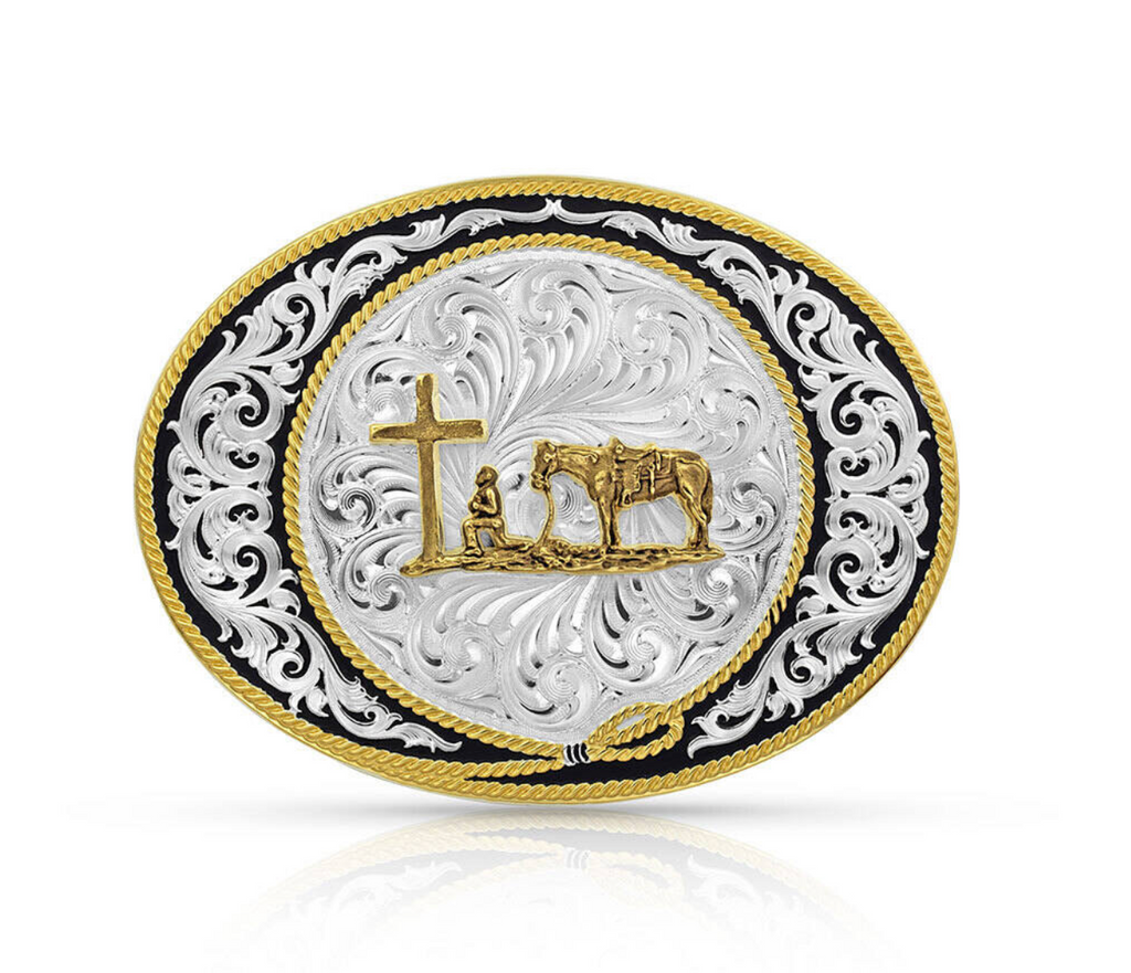 Hebilla de vaquero cristiana de cuerda de rancho
