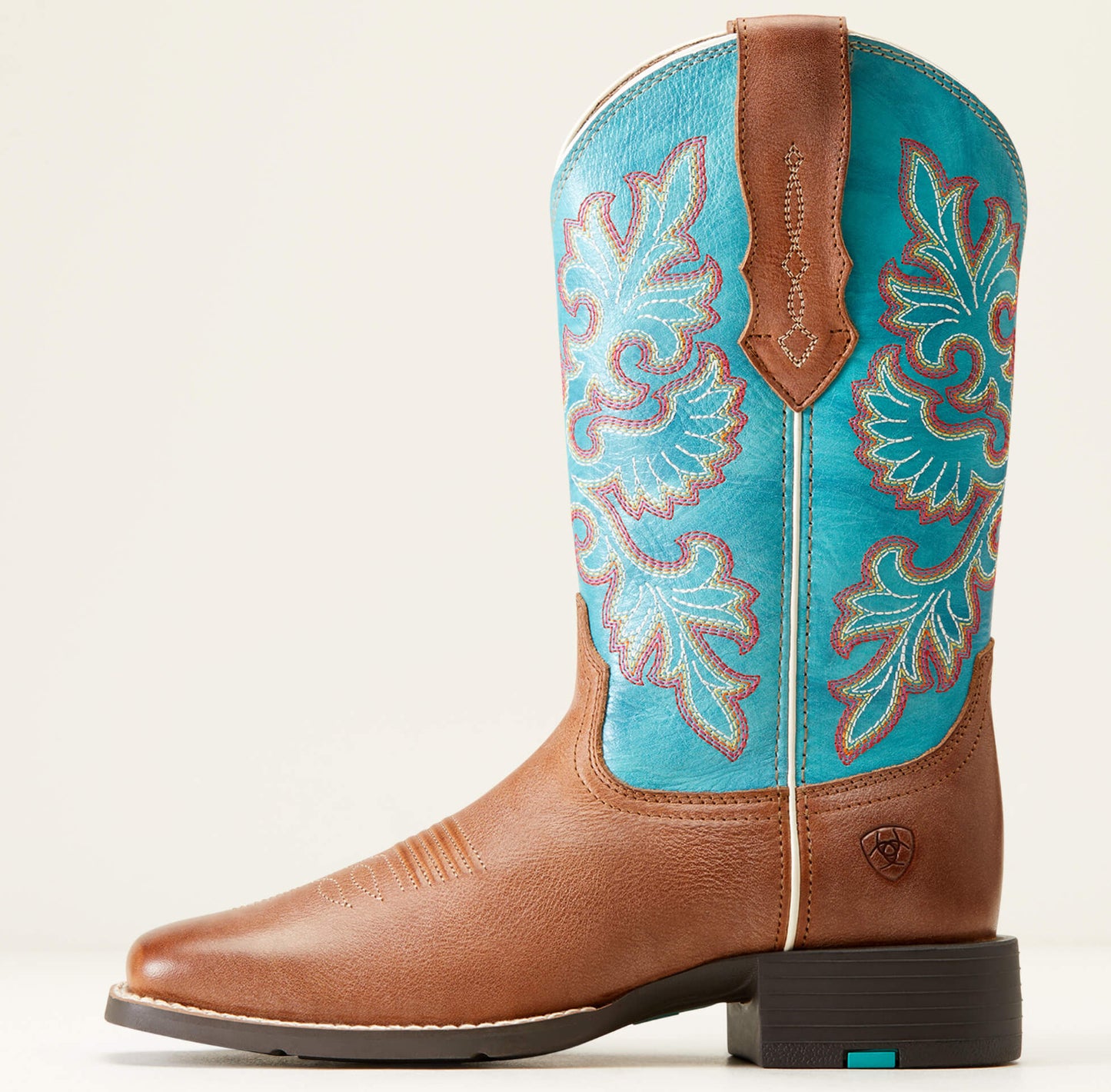 (ARIAT) WOMENS ROUND UP WIDE SQUARE TOE