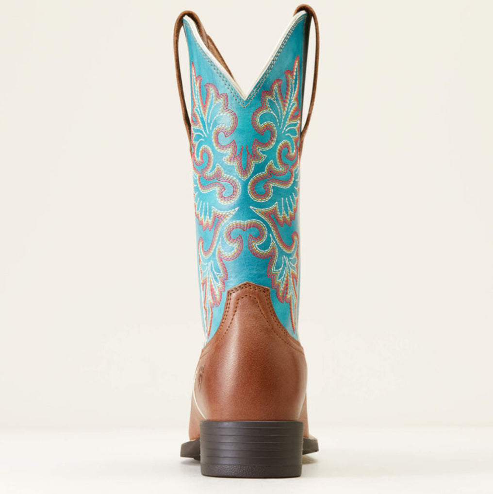 (ARIAT) WOMENS ROUND UP WIDE SQUARE TOE