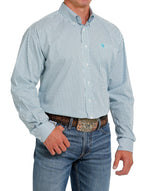 Camisa de manga larga con estampado geométrico elástico para hombre de Cinch