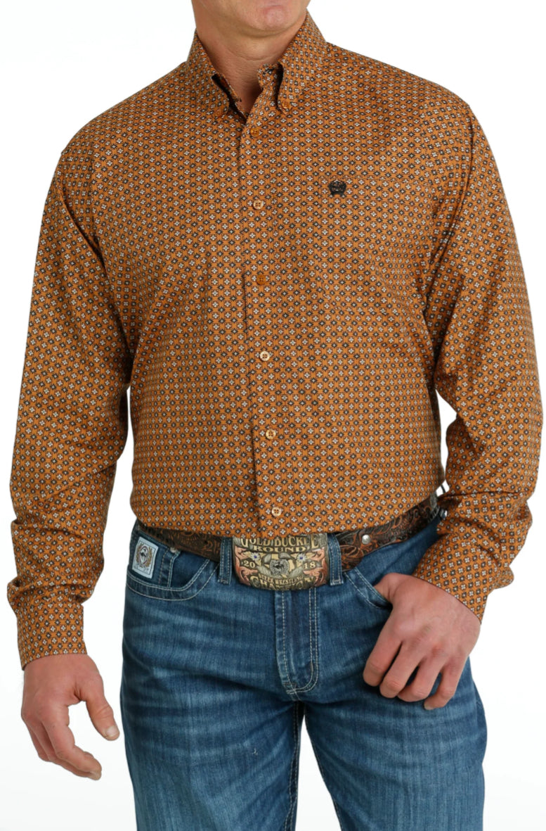Camisa con botones y estampado geométrico para hombre de Cinch