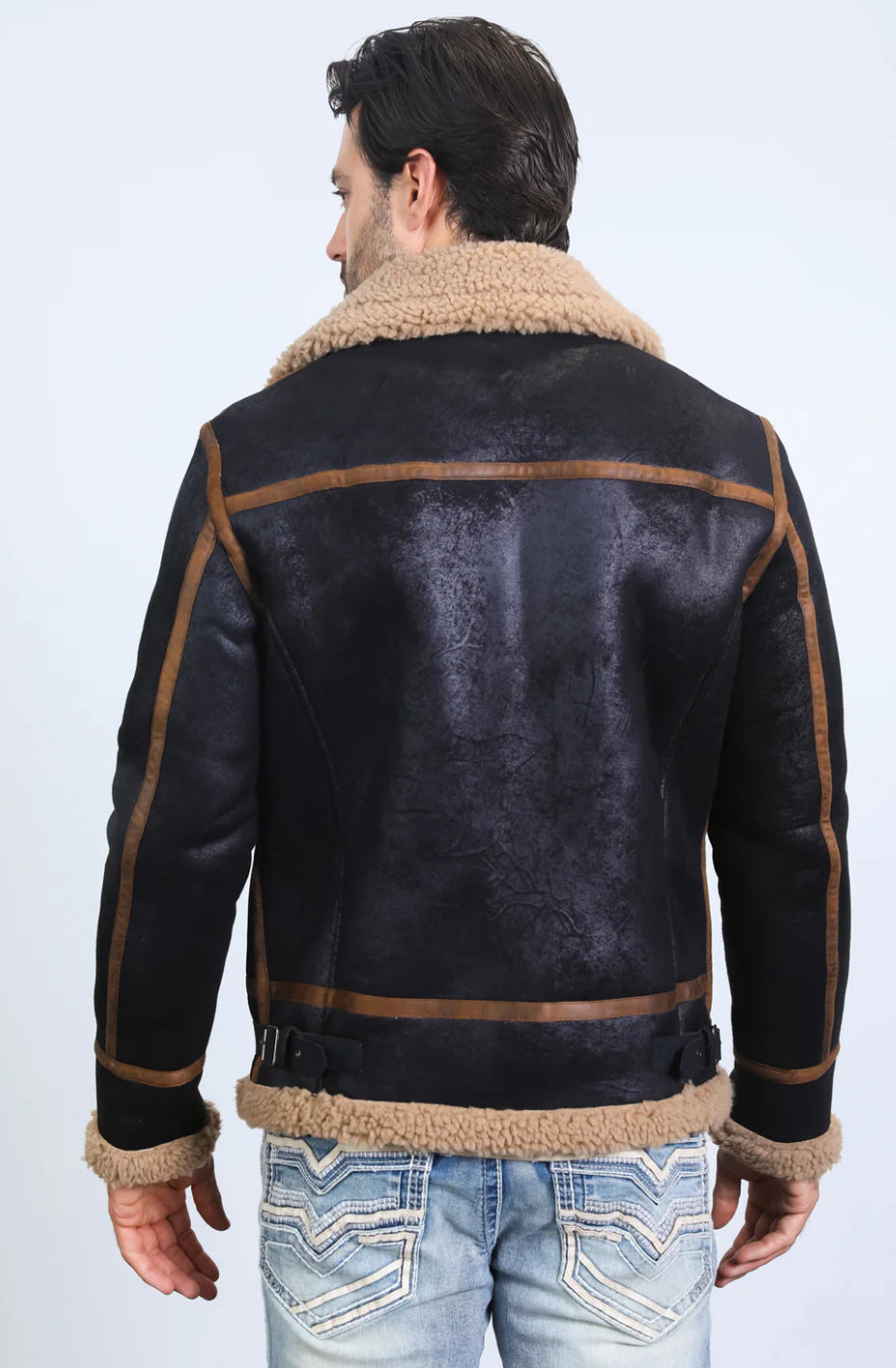 Platini | Suede jacket w/ Faux Shearling-lined