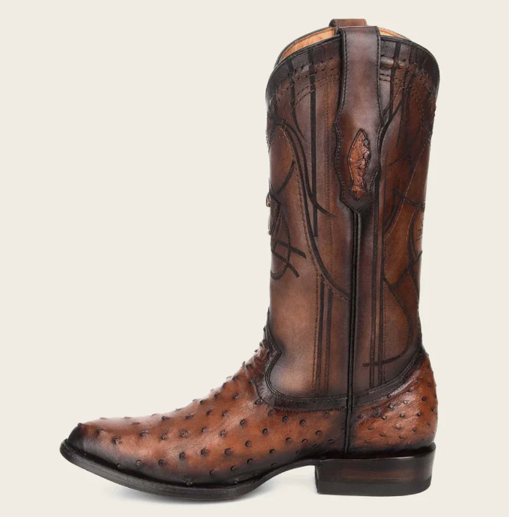 Botas de piel de avestruz Cuadra para hombre
