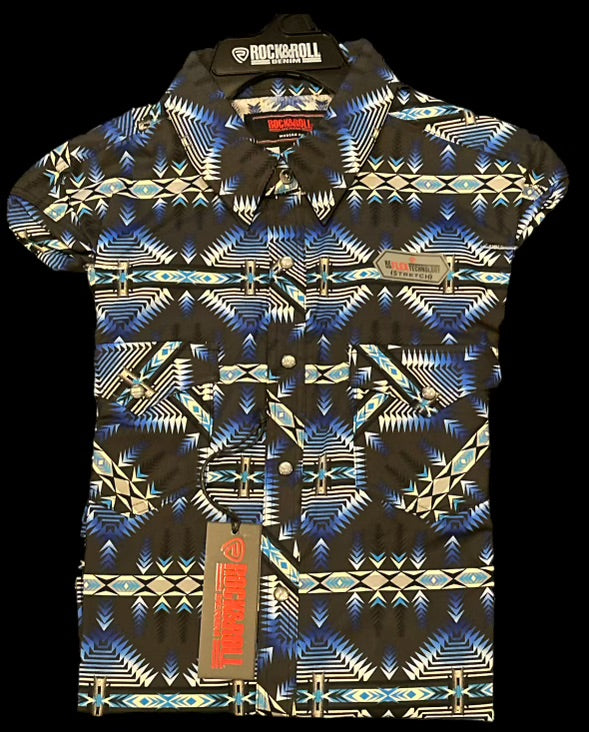 Tejido azteca Rock &amp; Roll (azul)