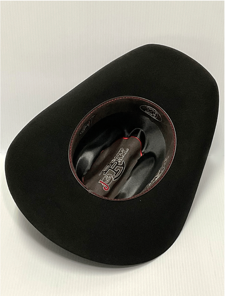 Justin JF0657DYLA Sombrero vaquero de fieltro de piel Dylan 6X con riel curvo, color negro