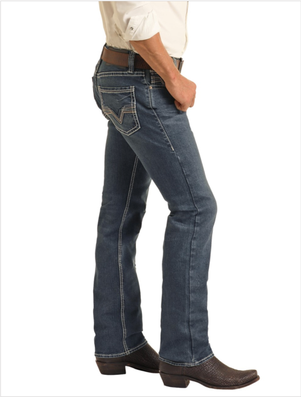 ROCK & ROLL DARK VINTAGE SLIM STRAIGHT JEANS - BM1RD04256